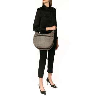 Borbonese Luna Medium Naturale/Nero 934109I15 X11 2