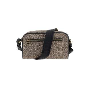 Borbonese Borsa Tracolla Small di Nylon Riciclato OP Naturale/Nero 934115I15 X11