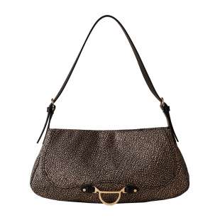 Borbonese Hobo Capri Medium OP Natural/Black 923402I15X11