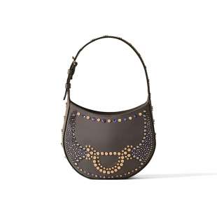 Borbonese Mini Hobo Bag 110 Swarovski Clay Grey 923047AT3Z54