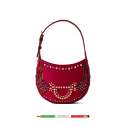 Borbonese Mini Hobo Bag 110 Swarovski Borgogna 923047AT3Z59