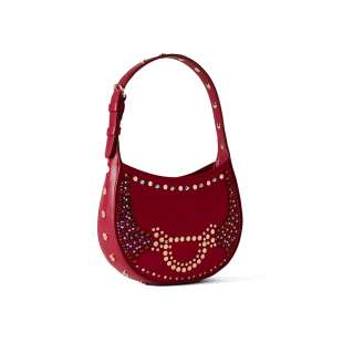 Borbonese Mini Hobo Bag 110 Swarovski Borgogna 923047AT3Z59 2