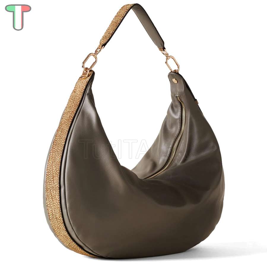Borbonese Hobo Bag Oyster Large Clay Grey/OP Naturale 923739AR1Z76