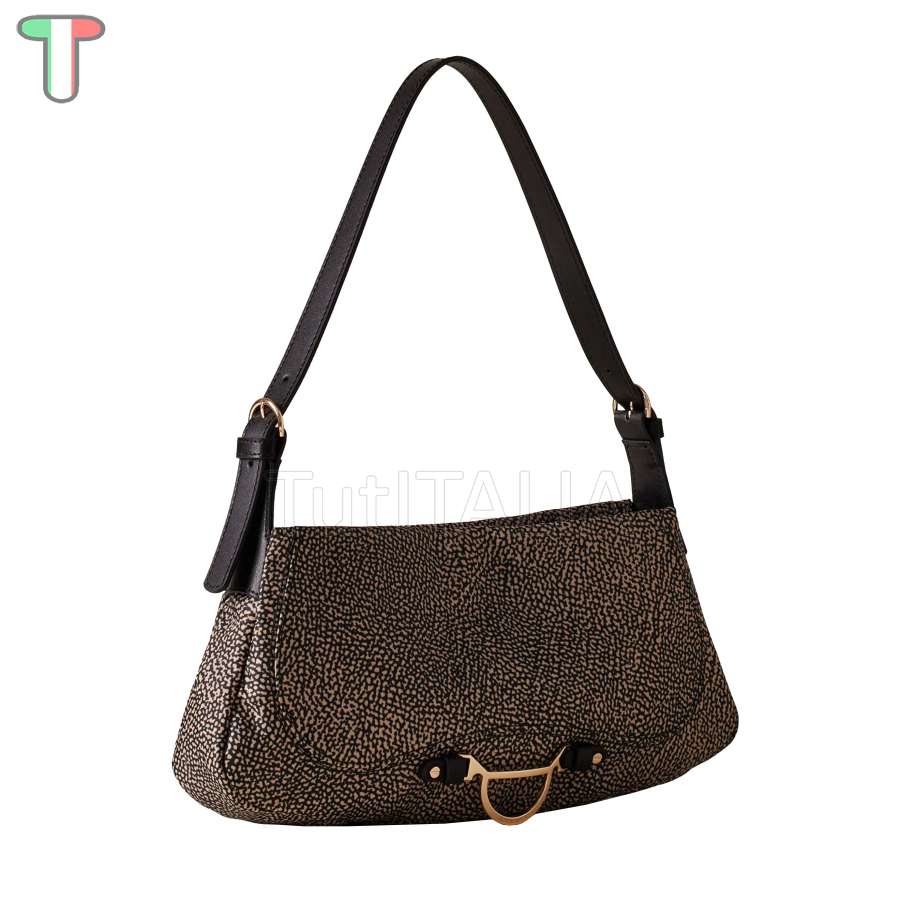 Borbonese Hobo Capri Medium OP Natural/Black 923402I15X11