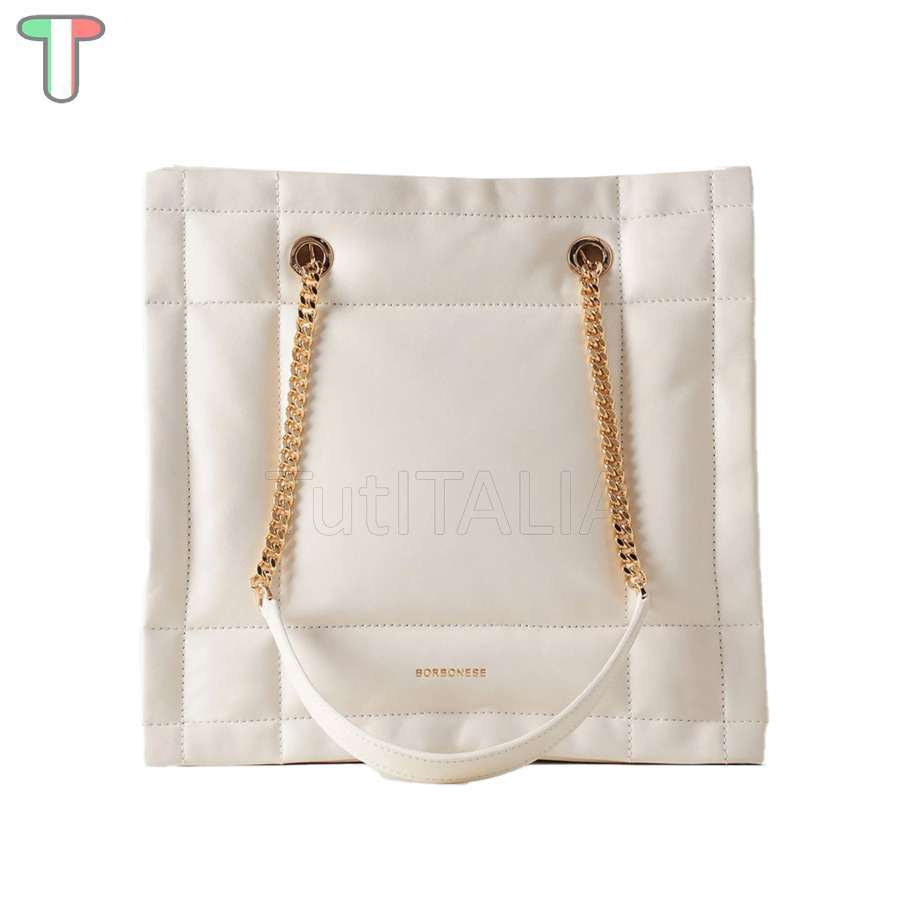 Borbonese Borsa a spalla Reverse Medium Chantilly Cream 924674F29Z61