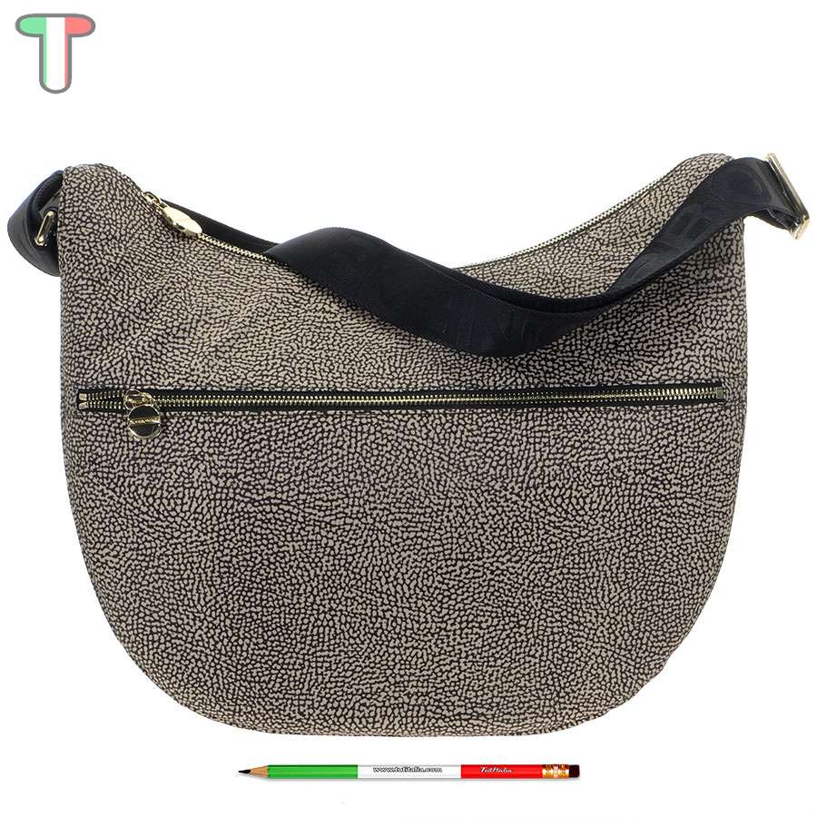 Borbonese Luna Medium Naturale/Nero 934109I15 X11