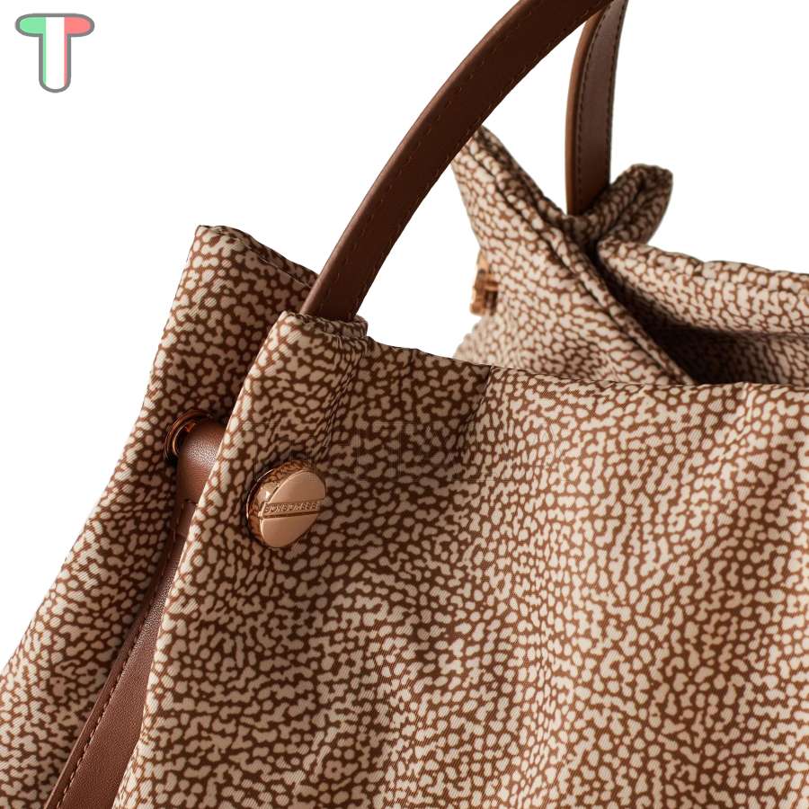 Borbonese Shopper New Orbit Large Beige/Marrone 924177AH1994
