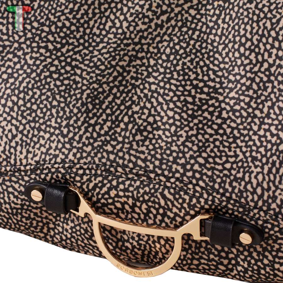 Borbonese Hobo Capri Medium OP Natural/Black 923402I15X11