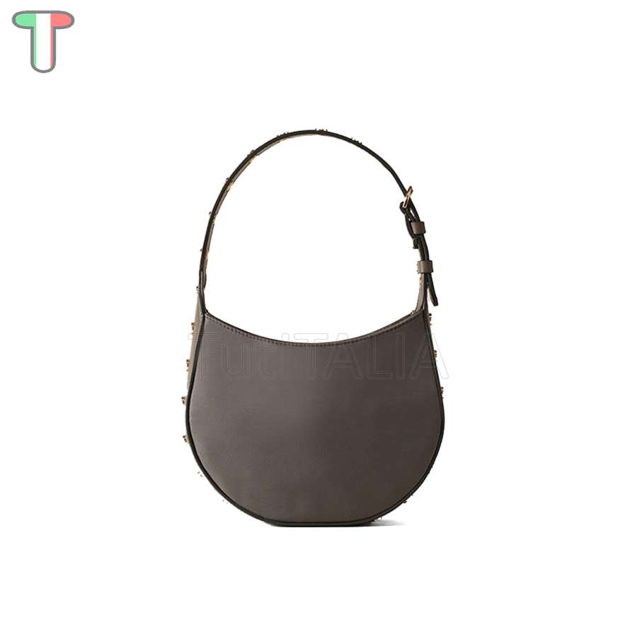 Borbonese Mini Hobo Bag 110 Swarovski Clay Grey 923047AT3Z54
