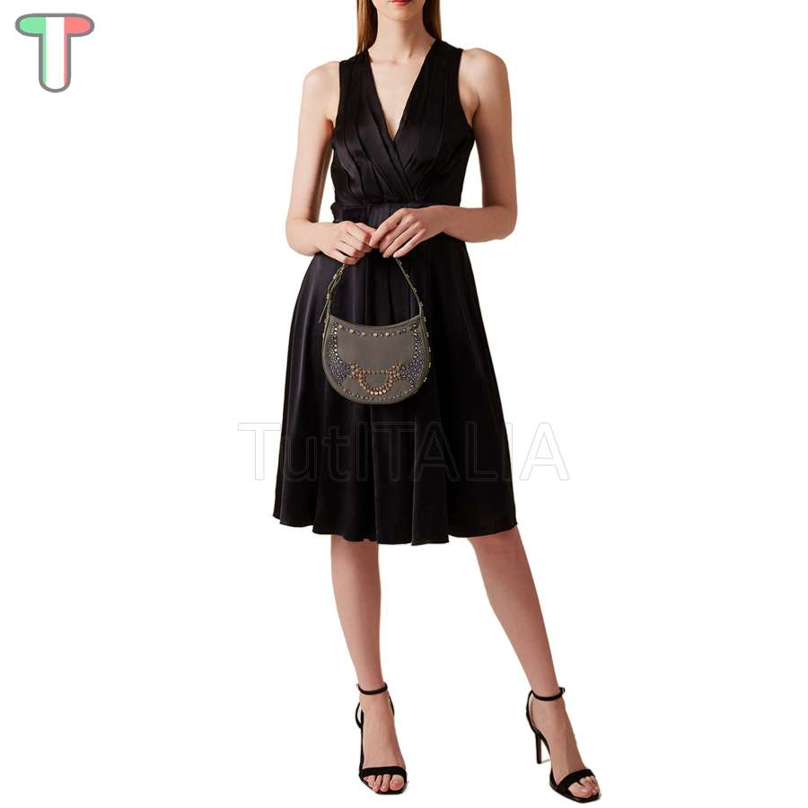 Borbonese Mini Hobo Bag 110 Swarovski Clay Grey 923047AT3Z54