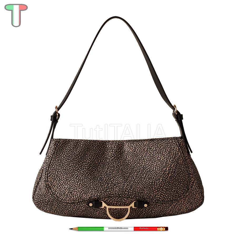 Borbonese Hobo Capri Medium OP Natural/Black 923402I15X11