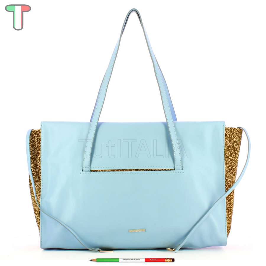 Borbonese Shopper Livre Large Topazio/OP Naturale 923351AR1Z78