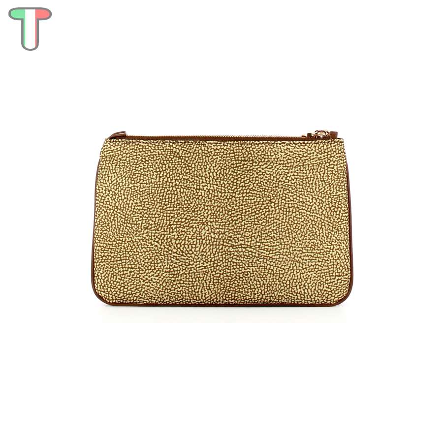 Borbonese Small Crossbody Bag made of Recycled Nylon Beige/Marrone 934119I15994