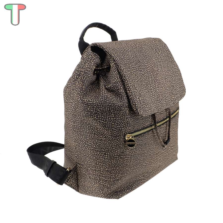 Borbonese Zaino Eco Line Medium OP Naturale/Nero 934486I15 X11