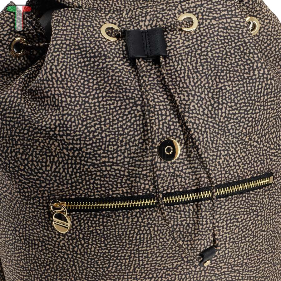 Borbonese Zaino Eco Line Medium OP Naturale/Nero 934486I15 X11