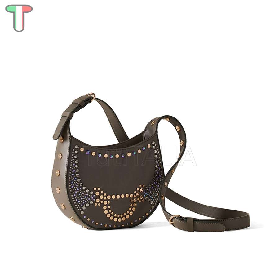 Borbonese Mini Hobo Bag 110 Swarovski Clay Grey 923047AT3Z54