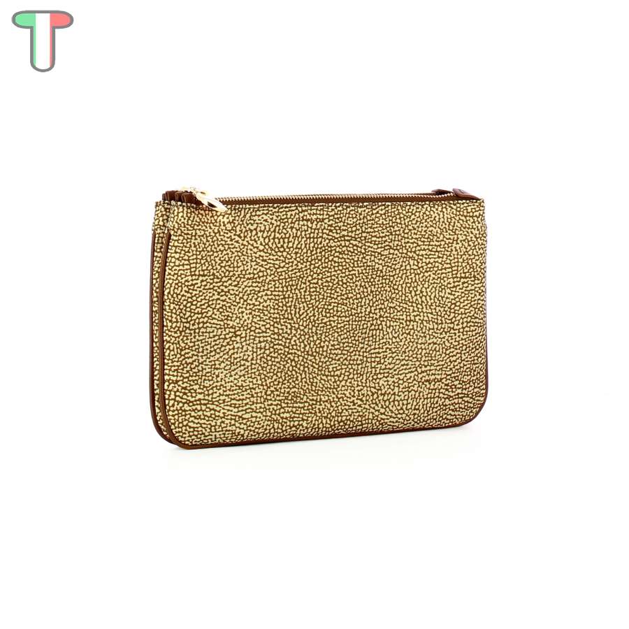 Borbonese Small Crossbody Bag made of Recycled Nylon Beige/Marrone 934119I15994