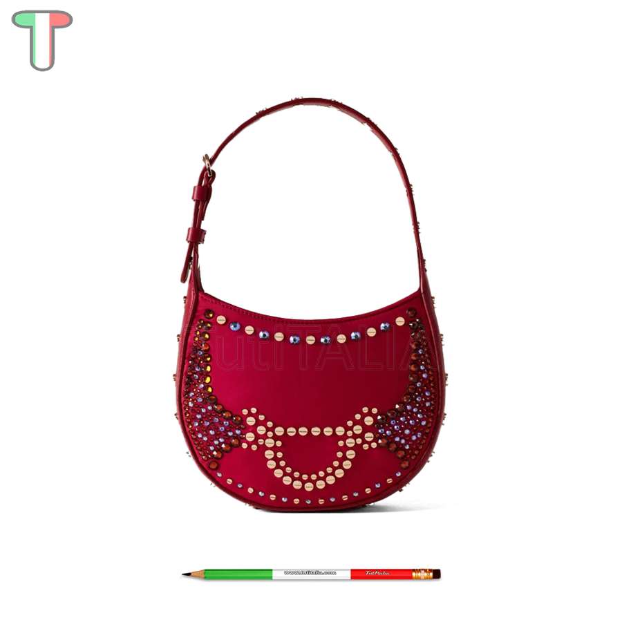 Borbonese Mini Hobo Bag 110 Swarovski Borgogna 923047AT3Z59