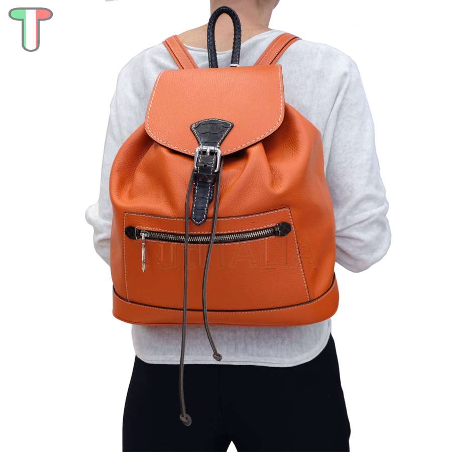 Sem Vaccaro Alce Pitone Arancio Zaino