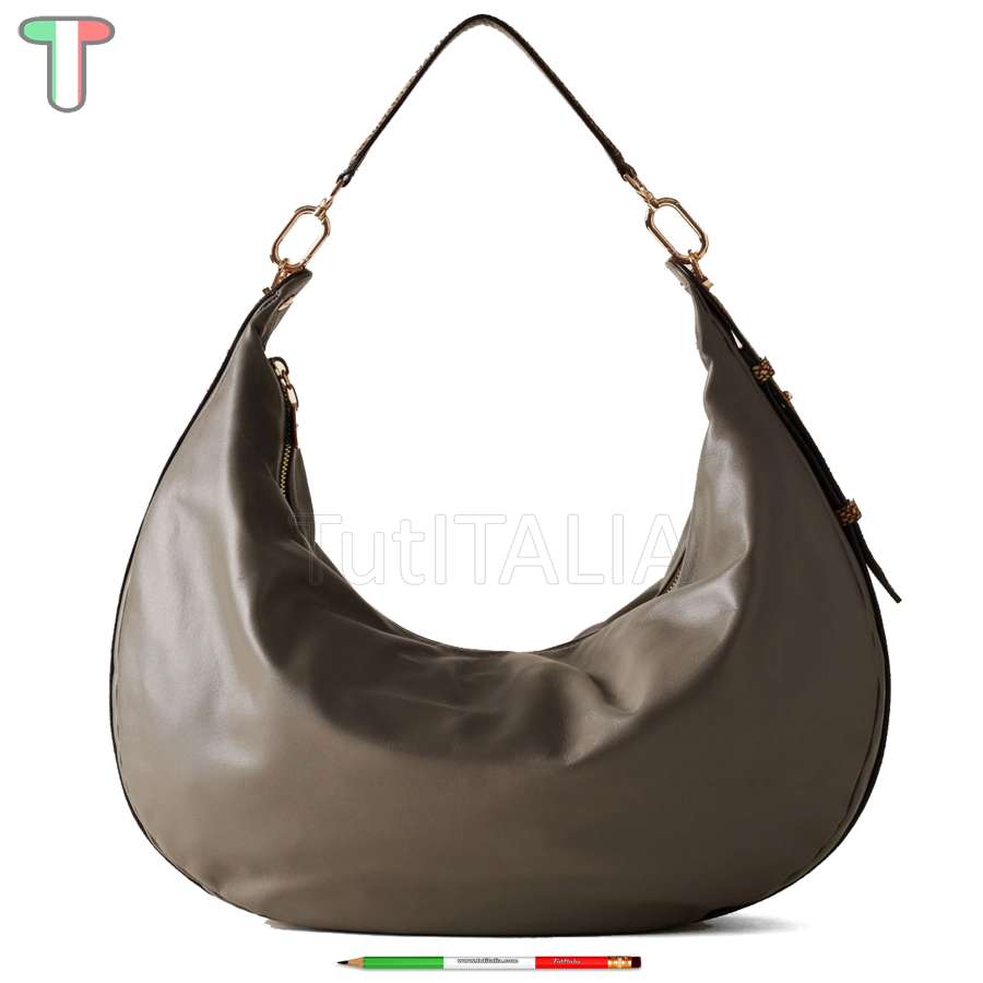 Borbonese Hobo Bag Oyster Large Clay Grey/OP Naturale 923739AR1Z76